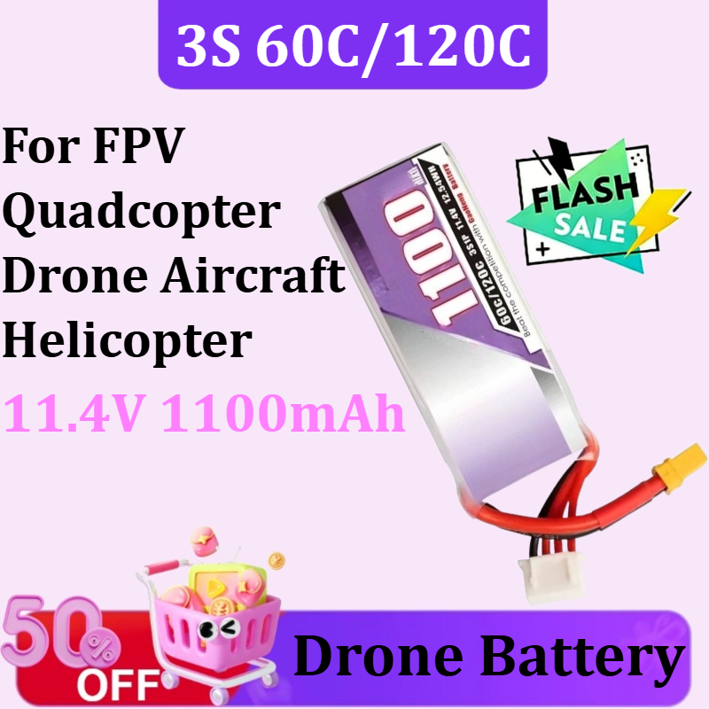 3S 1100mAh 60C/120C 11.4V Lipo - Drone Battery 3S ulasan dan harga