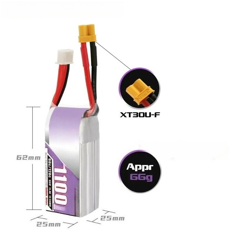3S 1100mAh 60C/120C 11.4V Lipo - Drone Battery 3S ulasan dan harga