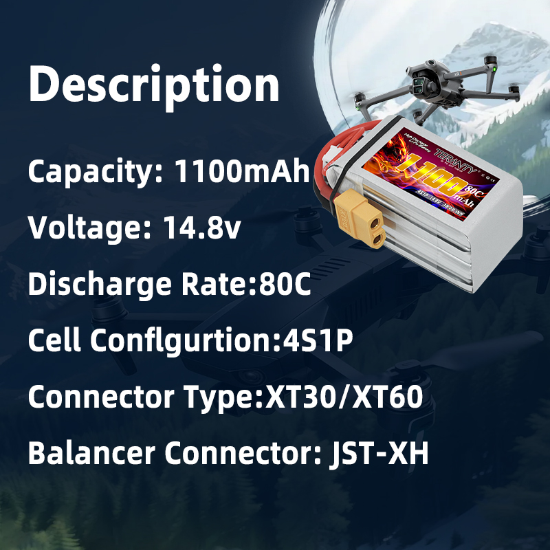 TERANTY 4S 1100mAh 80C/160C Li - Drone Battery Lipo ulasan dan harga