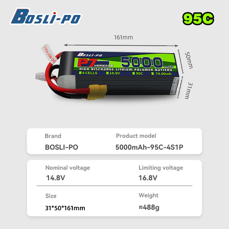 Boslipo P7 Version 5000mAh 95C - Drone Battery 6S ulasan dan harga